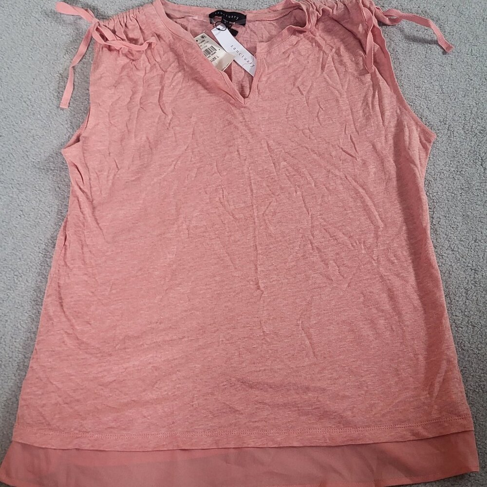Summer Linen Sanctuary sleeveless V neck blouse